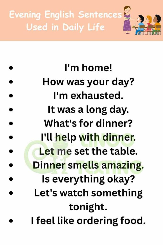 Evening English Sentences Used in Daily Life