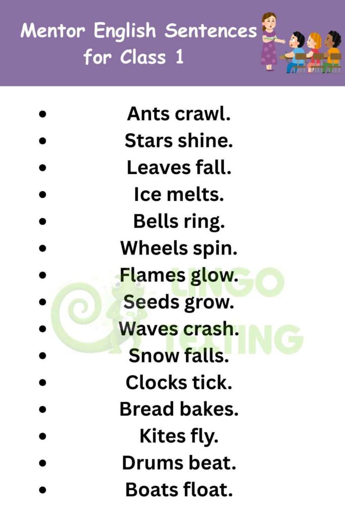 Mentor English Sentences for Class 1 