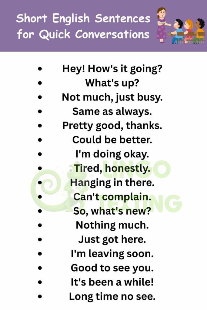Short English Sentences for Quick Conversations
