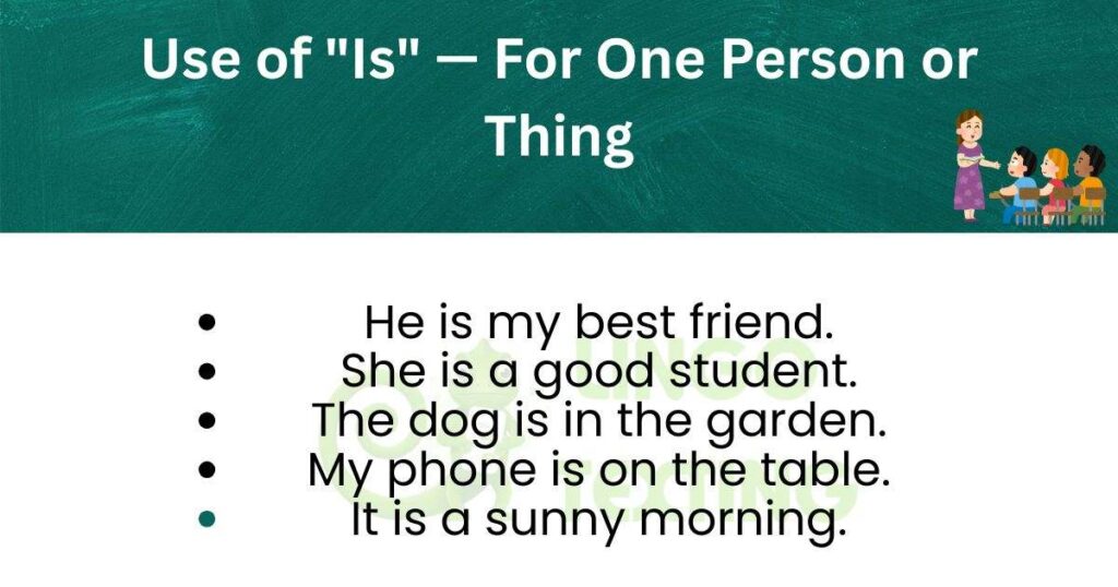 Use of "Is" — For One Person or Thing