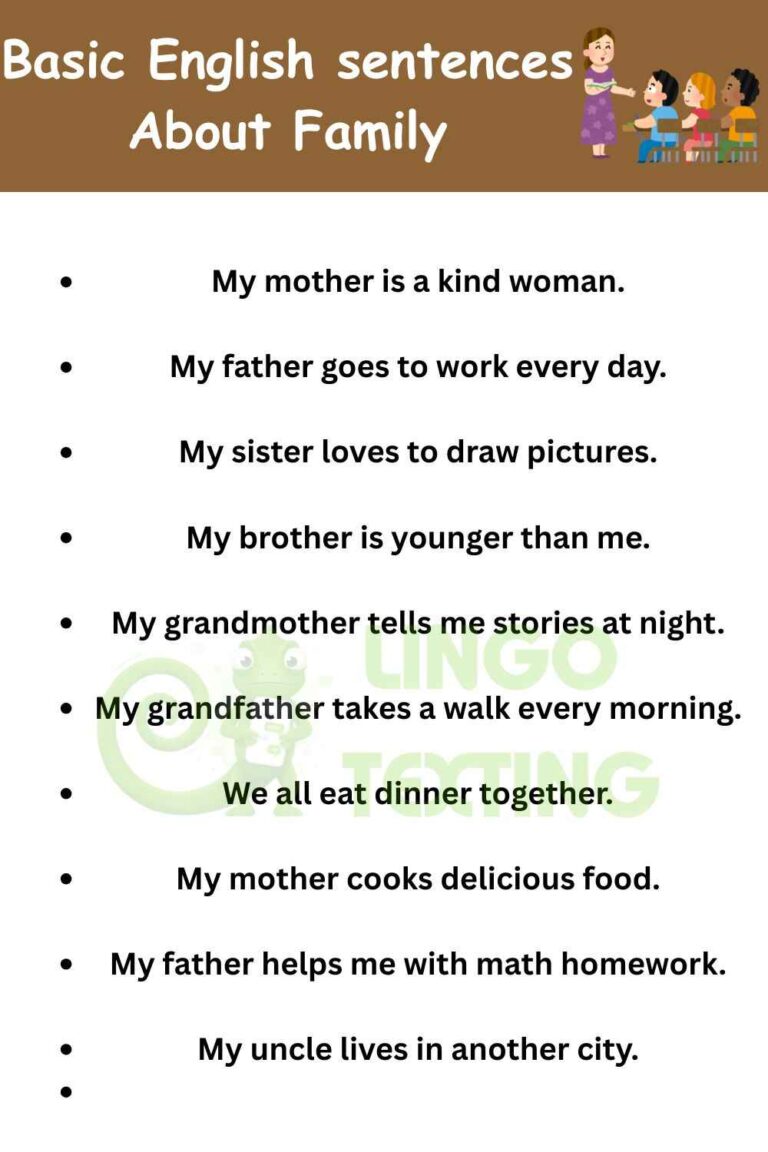 300+ Basic English Sentences for Students, Kids, and Beginners