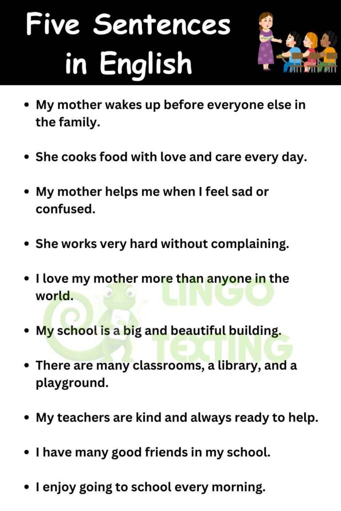Five Sentences in English
