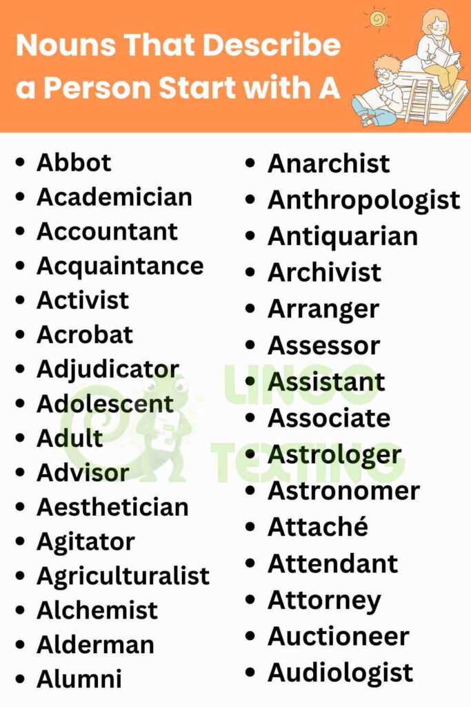 Nouns That Describe a Person Start with A