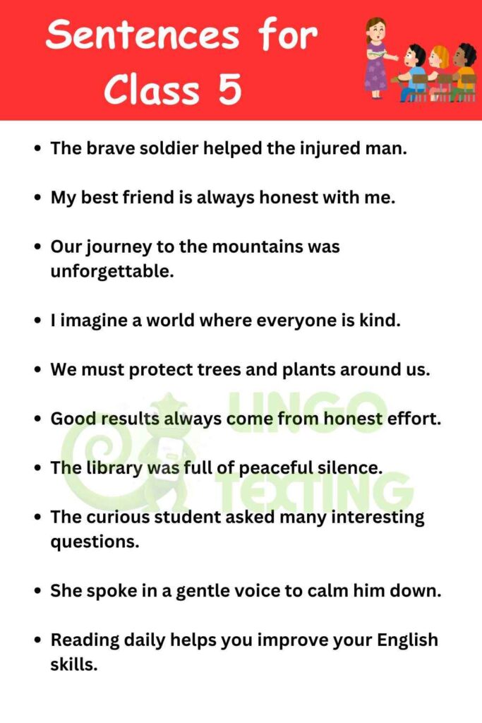 Sentences for Class 5