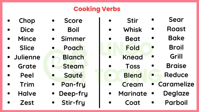 Cooking Verbs: Essential Words Every Home Cook Needs to Know