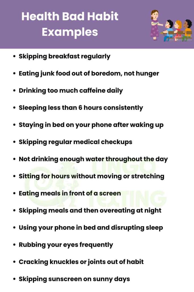 Health Bad Habit Examples