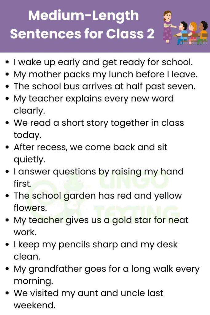 Medium-Length Sentences for Class 2 