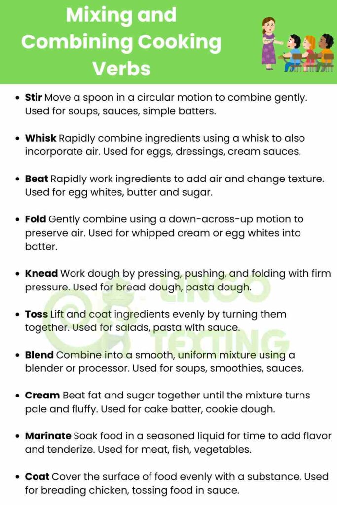 Mixing and Combining Cooking Verbs