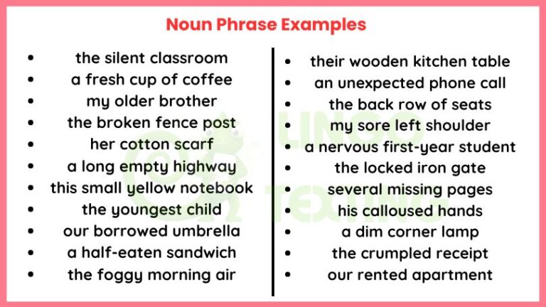 150+ Noun Phrase Examples: Easy Examples for Students