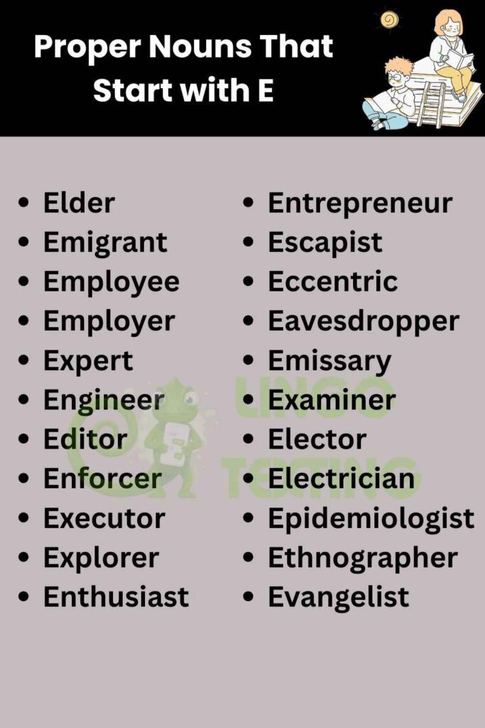 Person Nouns That Start with E