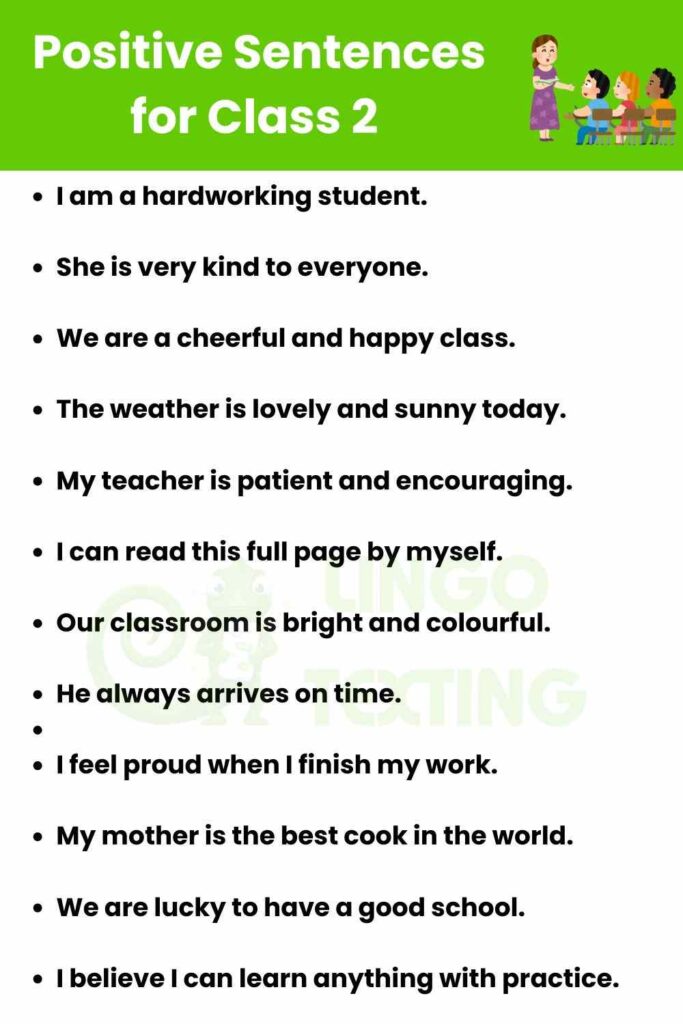 Positive Sentences for Class 2 