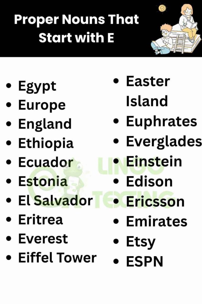 Proper Nouns That Start with E