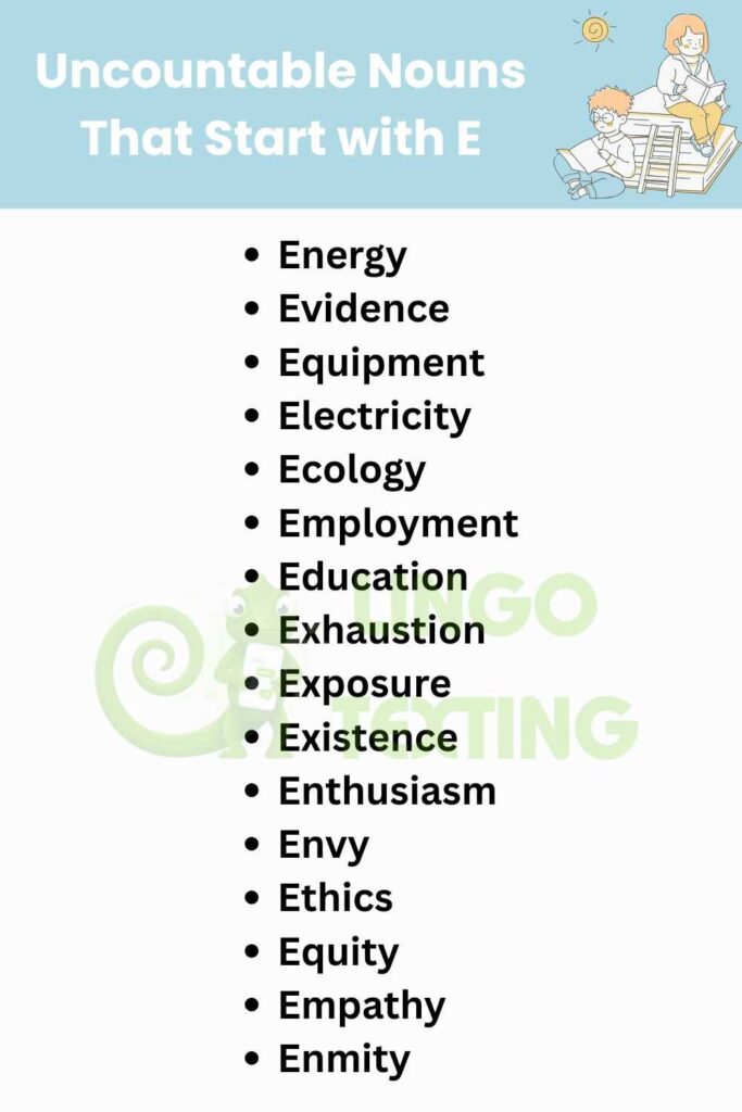 Uncountable Nouns That Start with E