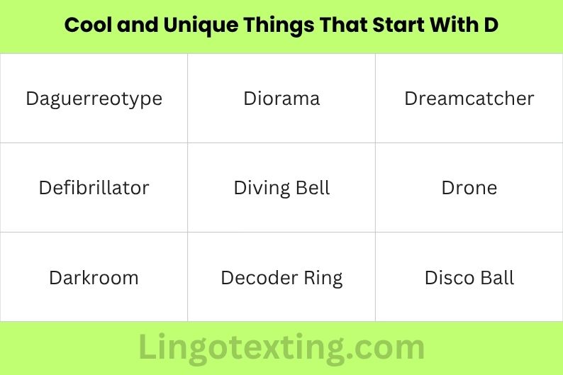 Cool and Unique Things That Start With D