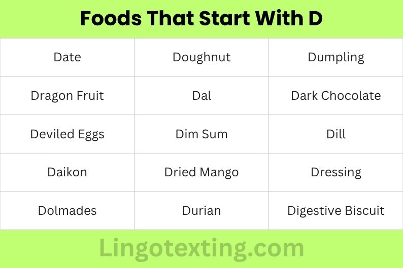 Foods That Start With D