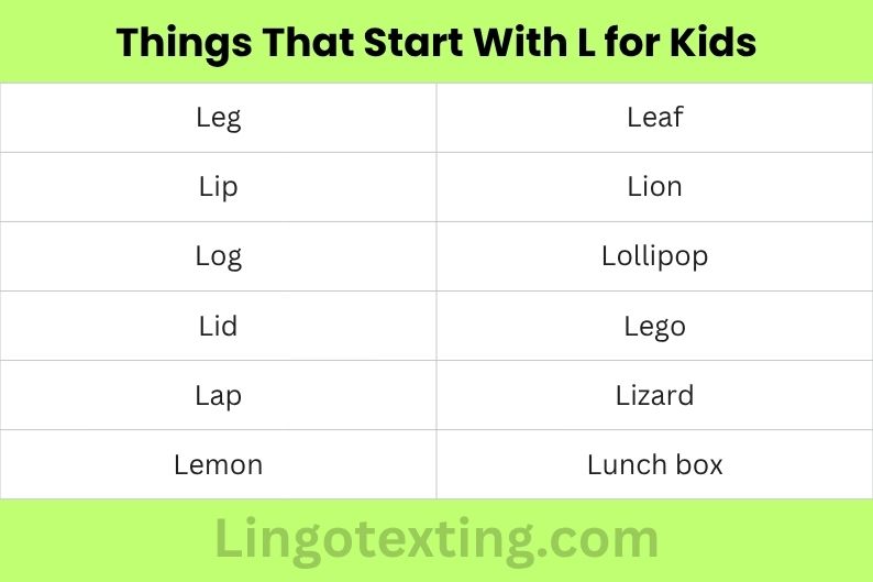 Things That Start With L for Kids