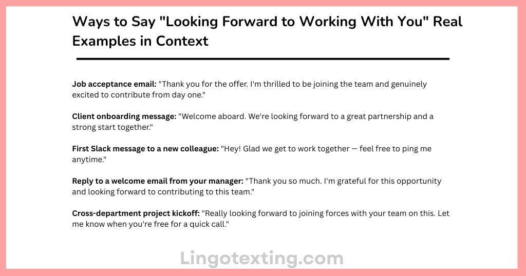 Ways to Say "Looking Forward to Working With You" Real Examples in Context