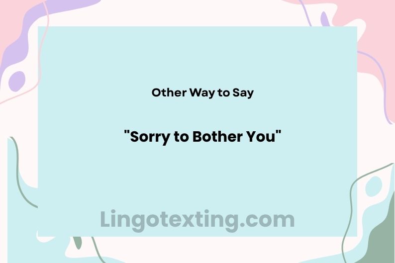 27 Other Ways to Say "Sorry to Bother You"